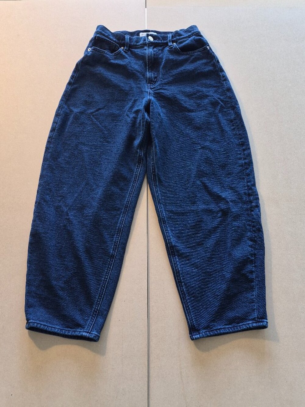 Good American Denim Look Cotton Barrel Sweatpants 4/27 Indigo